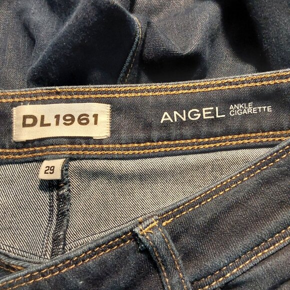 DL 1961 Angel Low-Rise Skinny Cigarette Ankle Dark Wash Jean Good Condition - 29 - Picture 5 of 11